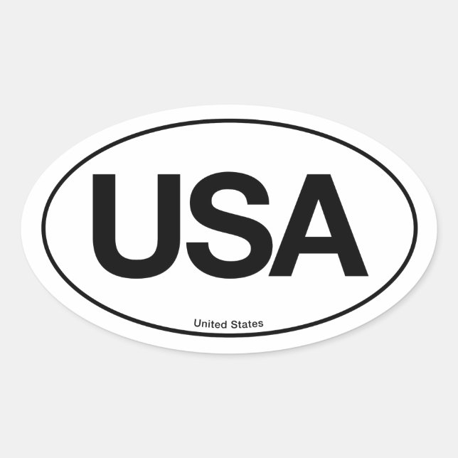 United States Oval Sticker (Front)
