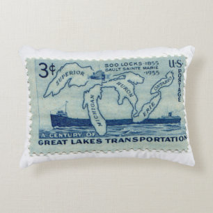 United States Postage Stamp Throw Pillow