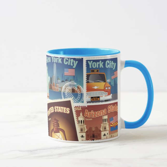 United States Postage Stamps Mug (Right)