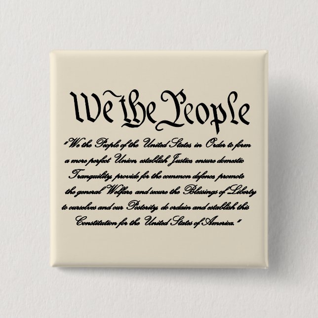 United States Preamble 15 Cm Square Badge (Front)