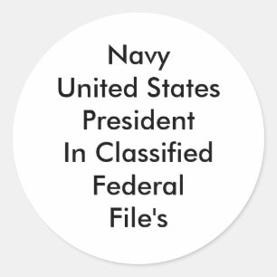 United States President Classic Round Sticker