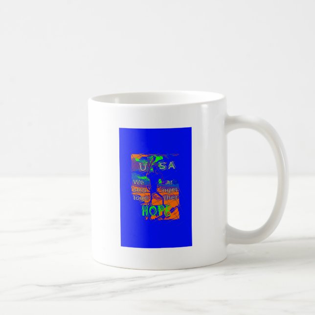 United States Psychedelic Hope: Blue Unity Art Coffee Mug (Right)