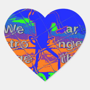 United States Psychedelic Hope: Blue Unity Art Heart Sticker