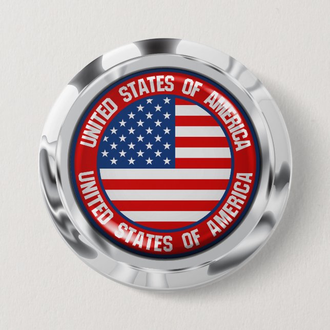 United States Round Emblem 7.5 Cm Round Badge (Front)