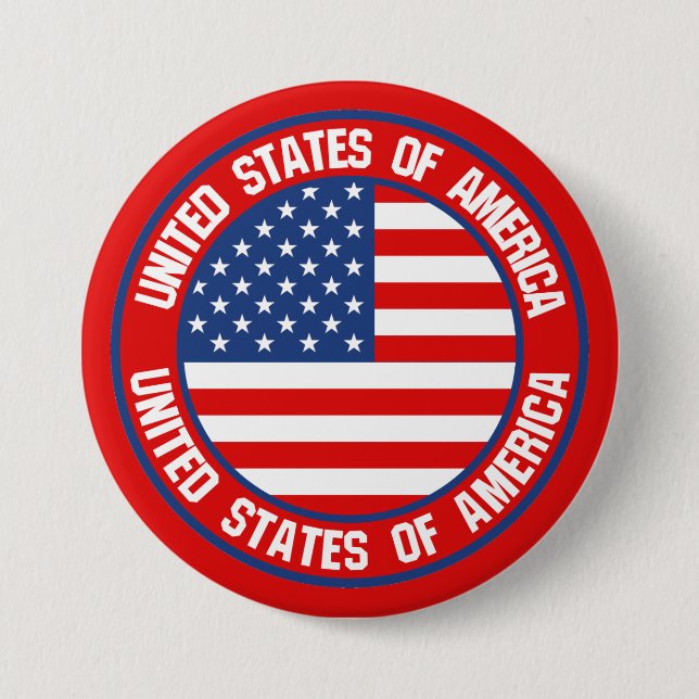 United States Round Emblem 7.5 Cm Round Badge (Front)