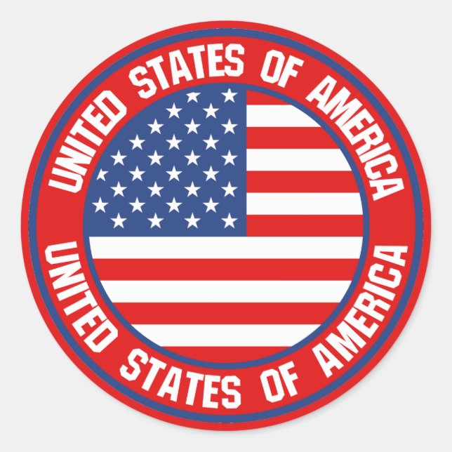 United States Round Emblem Classic Round Sticker (Front)