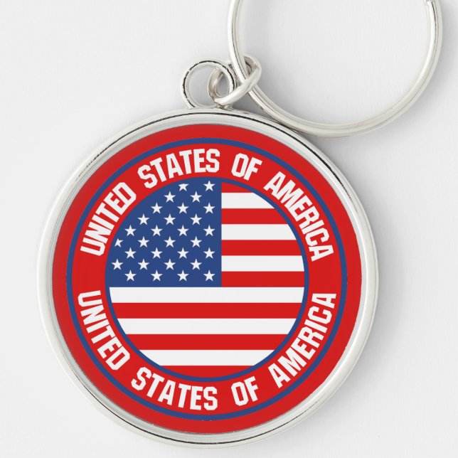 United States Round Emblem Key Ring (Front)