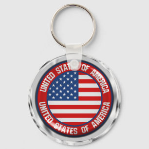 United States Round Emblem Key Ring