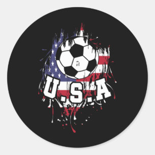 United States Soccer American Football Usa Futbol Classic Round Sticker
