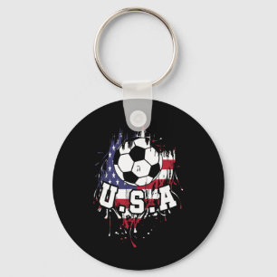 United States Soccer American Football Usa Futbol Key Ring