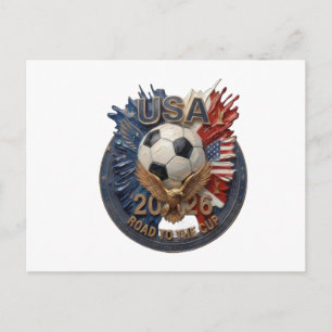 United States Soccer Fan Art Illustration 2026 Postcard