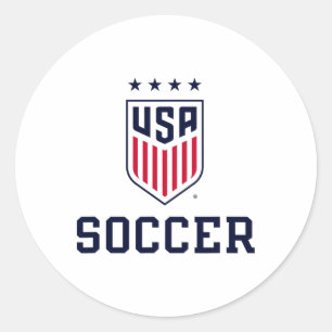 United States Soccer Icon White Uswnt Officially L Classic Round Sticker