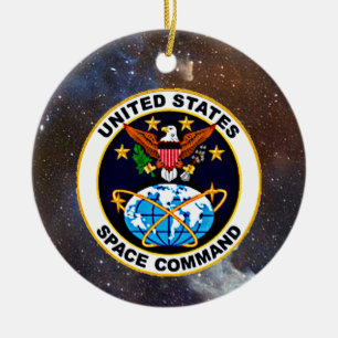 UNITED STATES SPACE COMMAND CERAMIC ORNAMENT