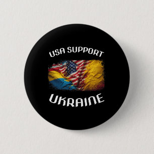 United States Support Ukraine Stand Usa Ukrainian 6 Cm Round Badge