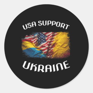 United States Support Ukraine Stand Usa Ukrainian  Classic Round Sticker