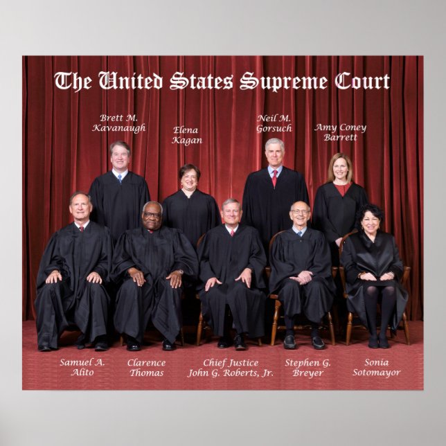 United States Supreme Court Justices 2021 Poster (Front)
