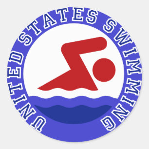 United States Swimming Classic Round Sticker
