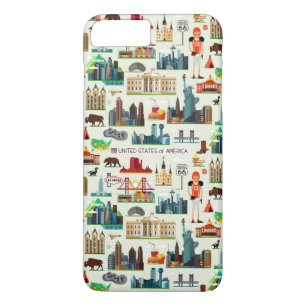 United States Symbols Pattern iPhone 8 Plus/7 Plus Case