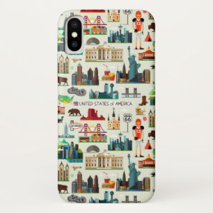 United States Symbols Pattern iPhone X Case