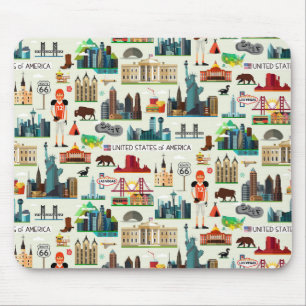 United States Symbols Pattern Mouse Pad
