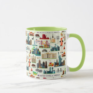 United States Symbols Pattern Mug