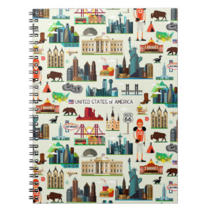 United States Symbols Pattern Notebook