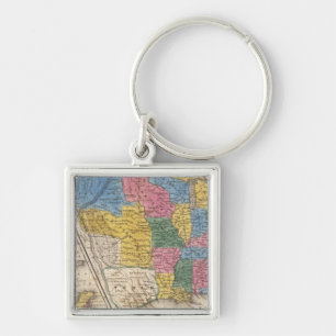 United States Texas Mexico and Guatimala Key Ring