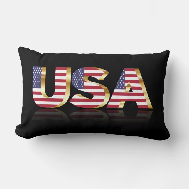 United States text flag Lumbar Cushion (Front)