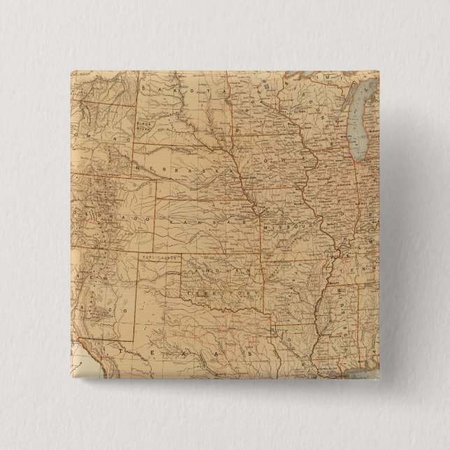 United States topographical features 15 Cm Square Badge (Front)