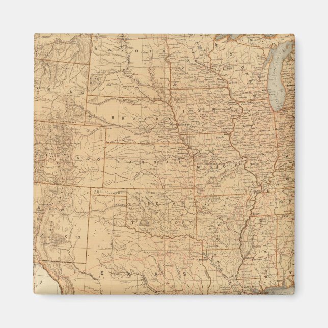 United States topographical features Magnet (Front)