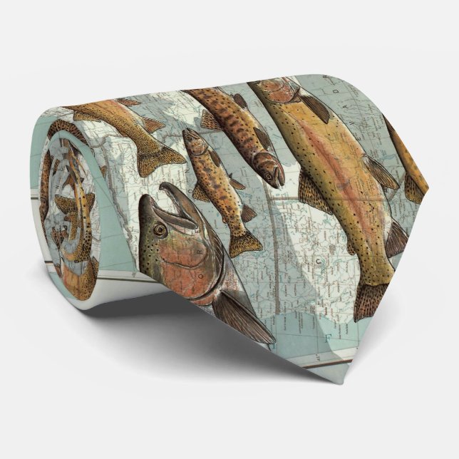 United States Trout Map (1999) Tie (Rolled)