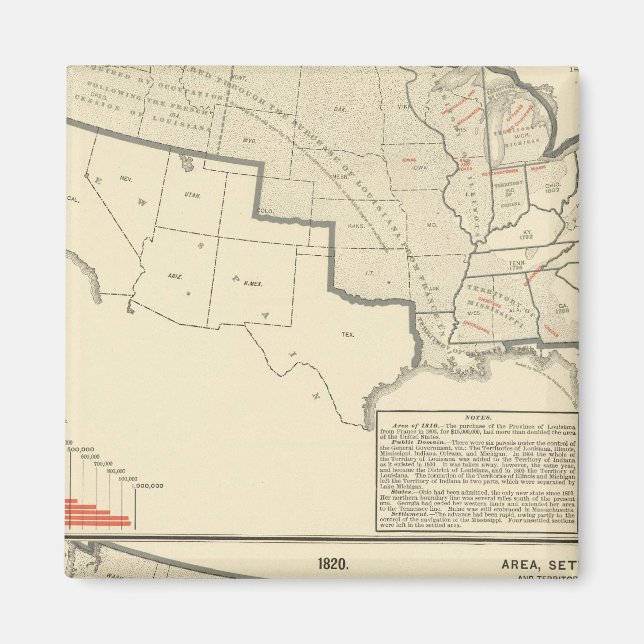 United States Two colour lithographed maps Magnet (Front)