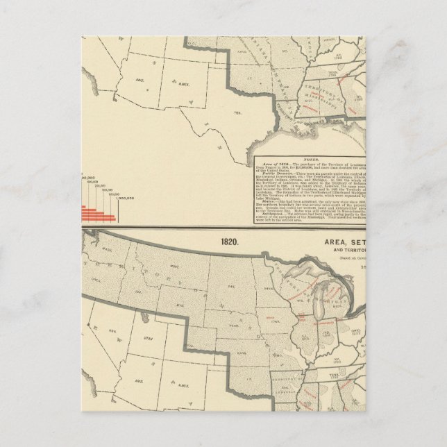 United States Two colour lithographed maps Postcard (Front)