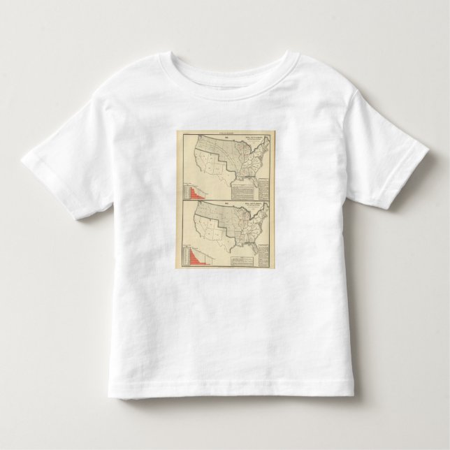 United States Two colour lithographed maps Toddler T-Shirt (Front)