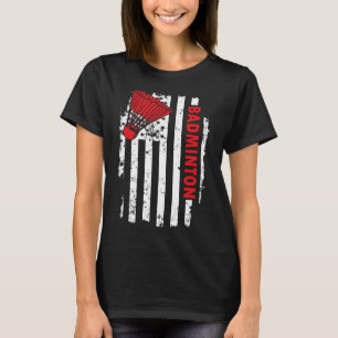 United States Usa Flag Badminton Player  T-Shirt