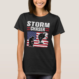 United States USA Flag Tornado Chaser Meteorologis T-Shirt