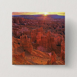 United States, Utah, Bryce Canyon National Park. 15 Cm Square Badge