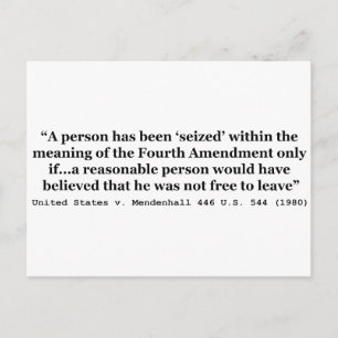 United States v Mendenhall 446 US 544 1980 Postcard