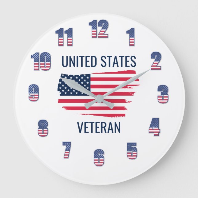 United States Veteran Acrylic Wall Clock (Front)