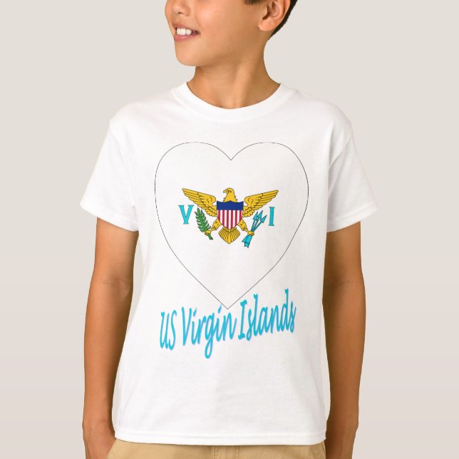 United States Virgin Islands Flag Heart T-Shirt (Front)