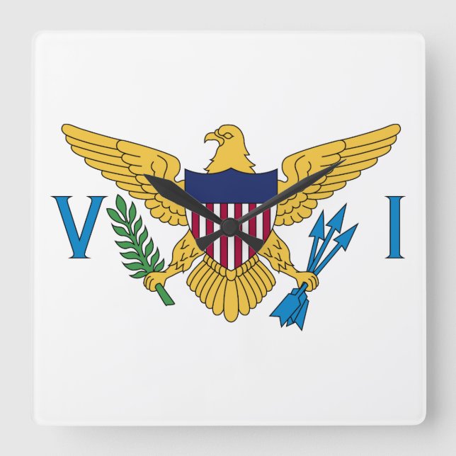 United States Virgin Islands Flag Square Wall Clock (Front)