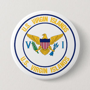 United States Virgin Islands Round Emblem 7.5 Cm Round Badge