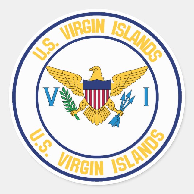 United States Virgin Islands Round Emblem Classic Round Sticker (Front)