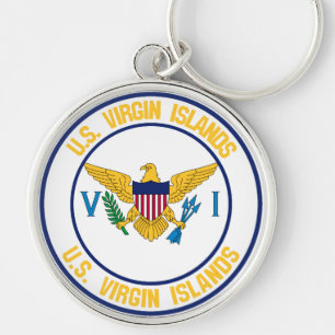 United States Virgin Islands Round Emblem Key Ring