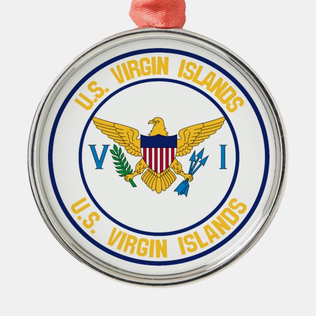 United States Virgin Islands Round Emblem Metal Ornament (Front)