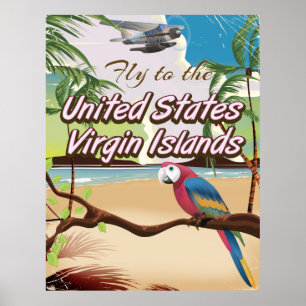 United States Virgin islands vintage travel poster