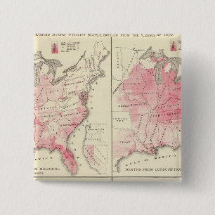 United States vitality maps 15 Cm Square Badge