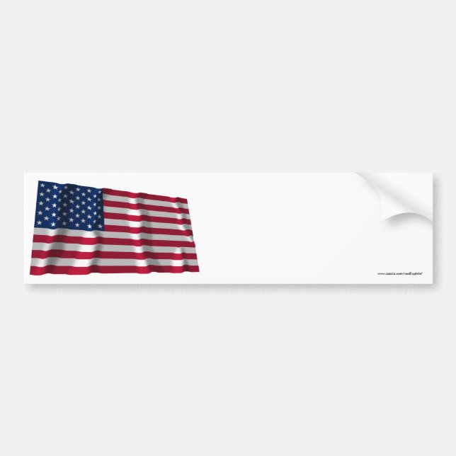 United States Waving Flag Bumper Sticker (Front)