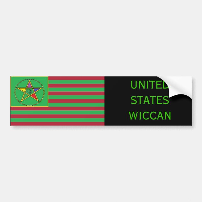United States Wiccan Flag Bumpersticker Bumper Sticker (Front)