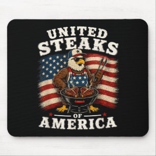 United Steaks Of Aamerica Funny Bald Eagle Mouse Pad